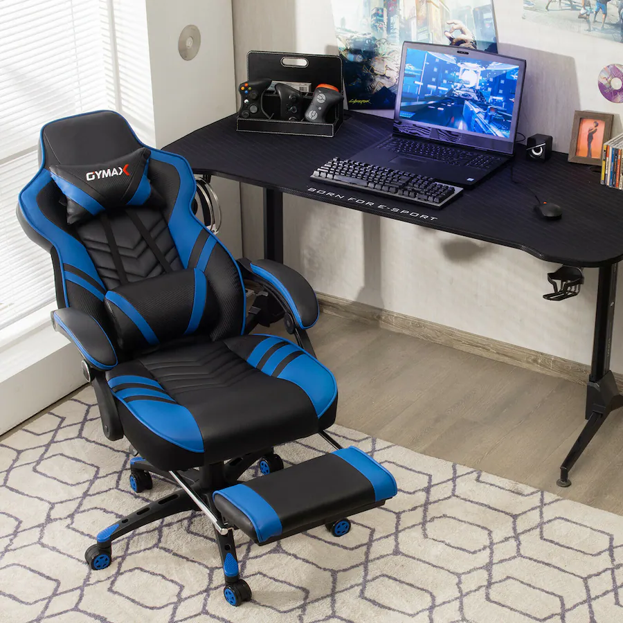 Gymax Office Computer Desk Chair Gaming Chair Adjustable Swivel w ...