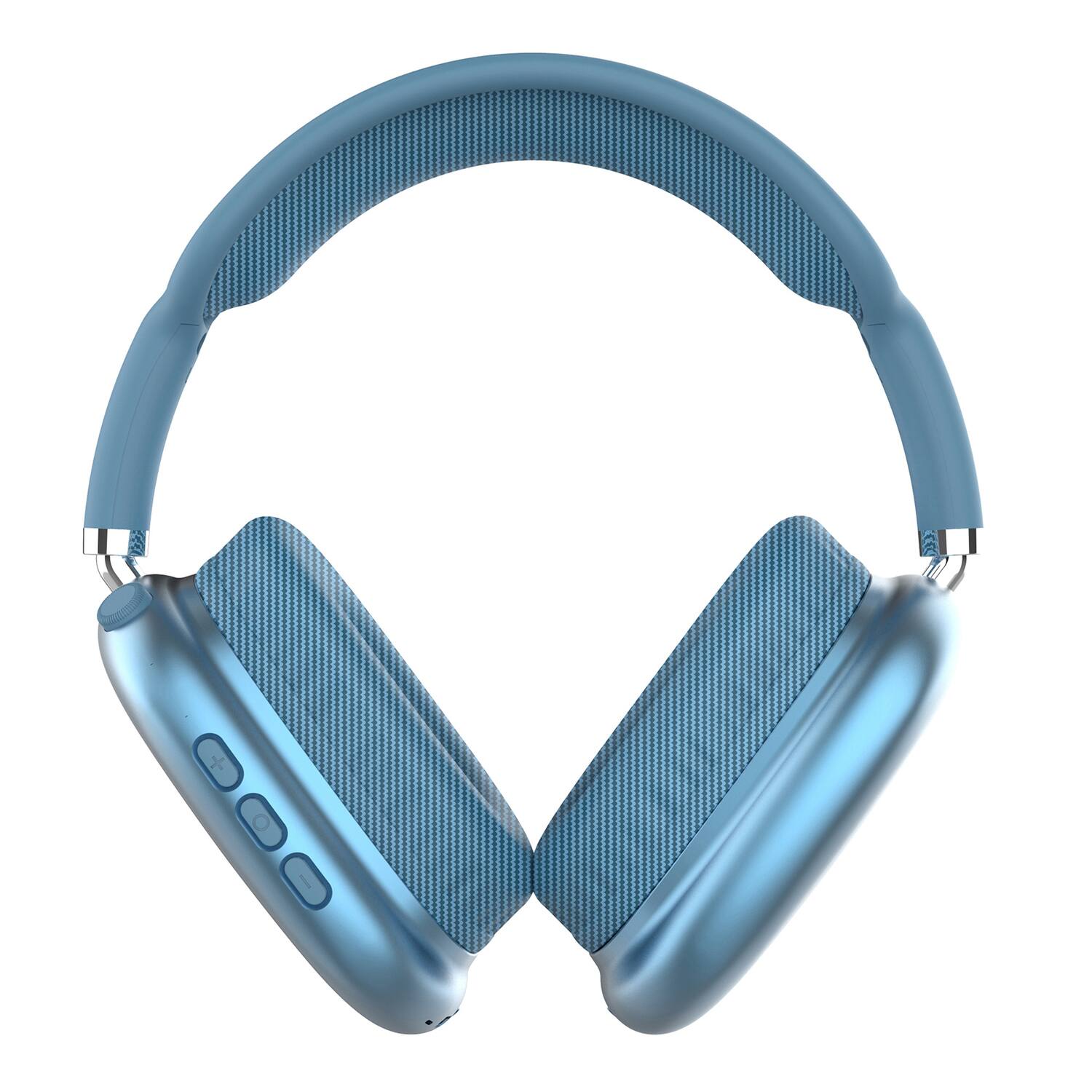 Angle. iQ Sound - Bluetooth Over-Ear High-Performance Headphones IQ-170BT, Mic, FM Radio, 3.5mm Aux, 6-Hour Play Time - Blue.