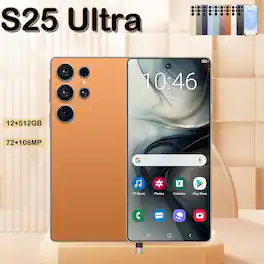 Loheer - Unlocked 5G Smartphone I25 Ultra 6.8in HD Android 14 Cell Phone 12GB 512GB Built-in Pen - Orange