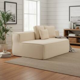 GOODSILO - Soft Modular Floor Sofa Chair with Wide Seat and Plush Back Cushions, Cozy Lounge Chair for Living Room - Beige