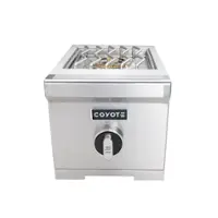 Coyote - Built-In Single LP Side Burner - Stainless Steel - Front_Zoom