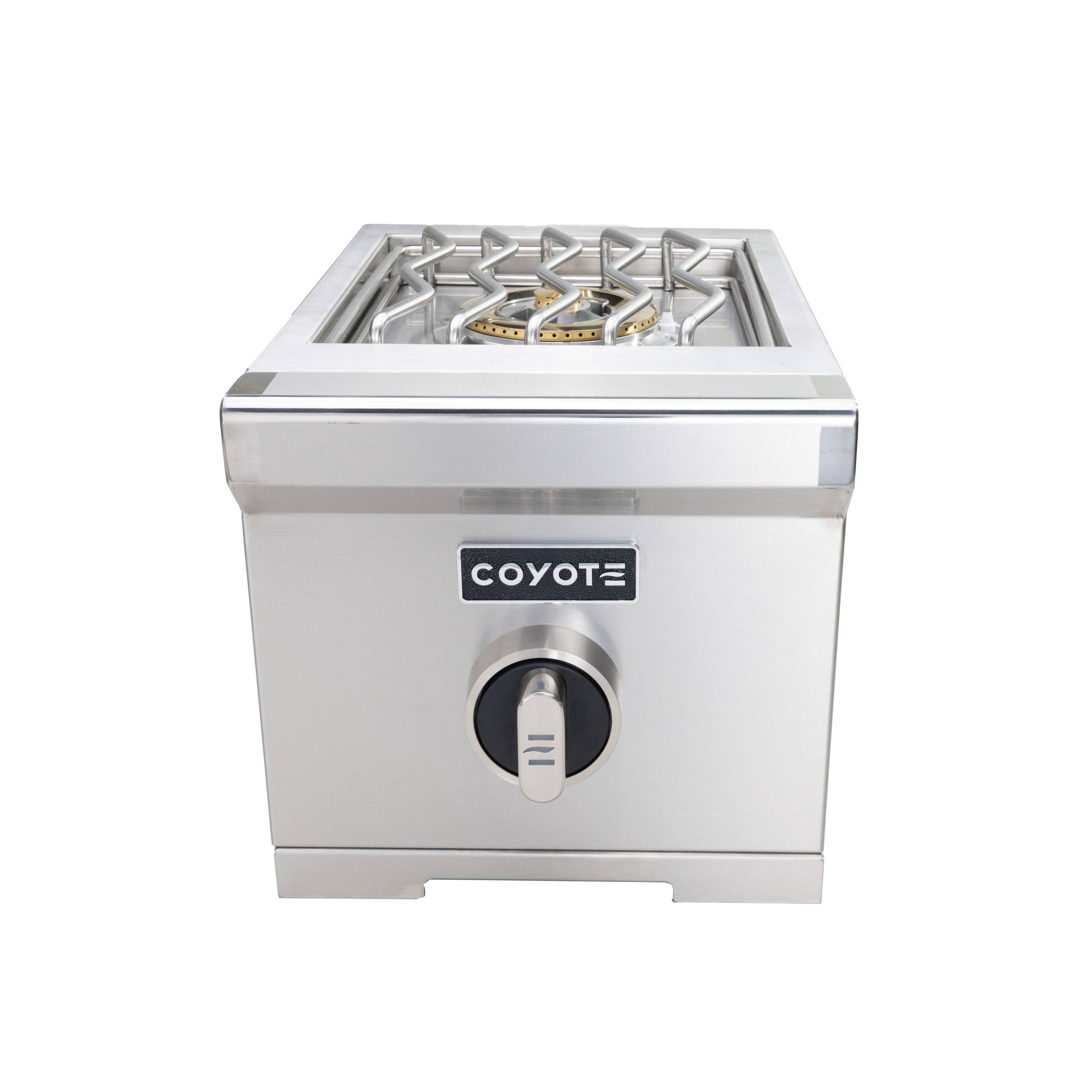 Front. Coyote - Coyote 12" Built-In Gas Single Side Burner (NG) - Stainless Steel.