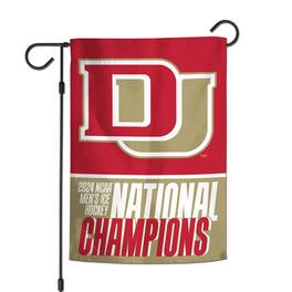 WinCraft - Denver Pioneers 2024 NCAA Men's Ice Hockey National Champions 12" x 18" Two-Sided Garden Flag - Multicolor