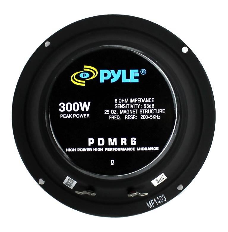 PYLE  
300W PEAK POWER  
8 OHM IMPEDANCE  
SENSITIVITY: 93dB  
25 OZ. MAGNET STRUCTURE  
FREQ. RESP.: 200-5KHz  
PDMR6  
HIGH POWER HIGH PERFORMANCE MIDRANGE  
MF1403