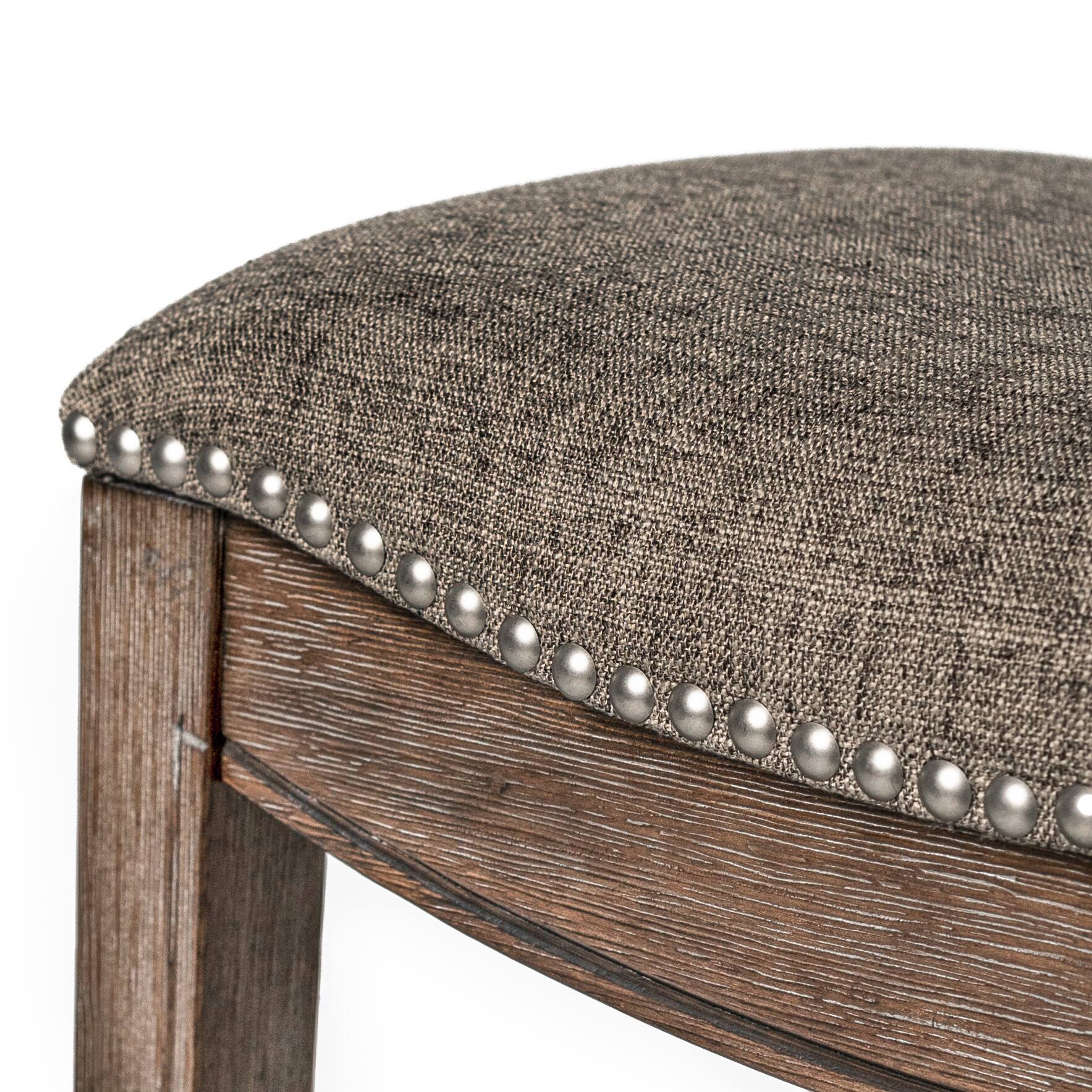 Alt View 6. Maven Lane - 31" Adrien Backless Saddle Bar Stool in Walnut Finish with  Fabric Upholstery - Walnut.