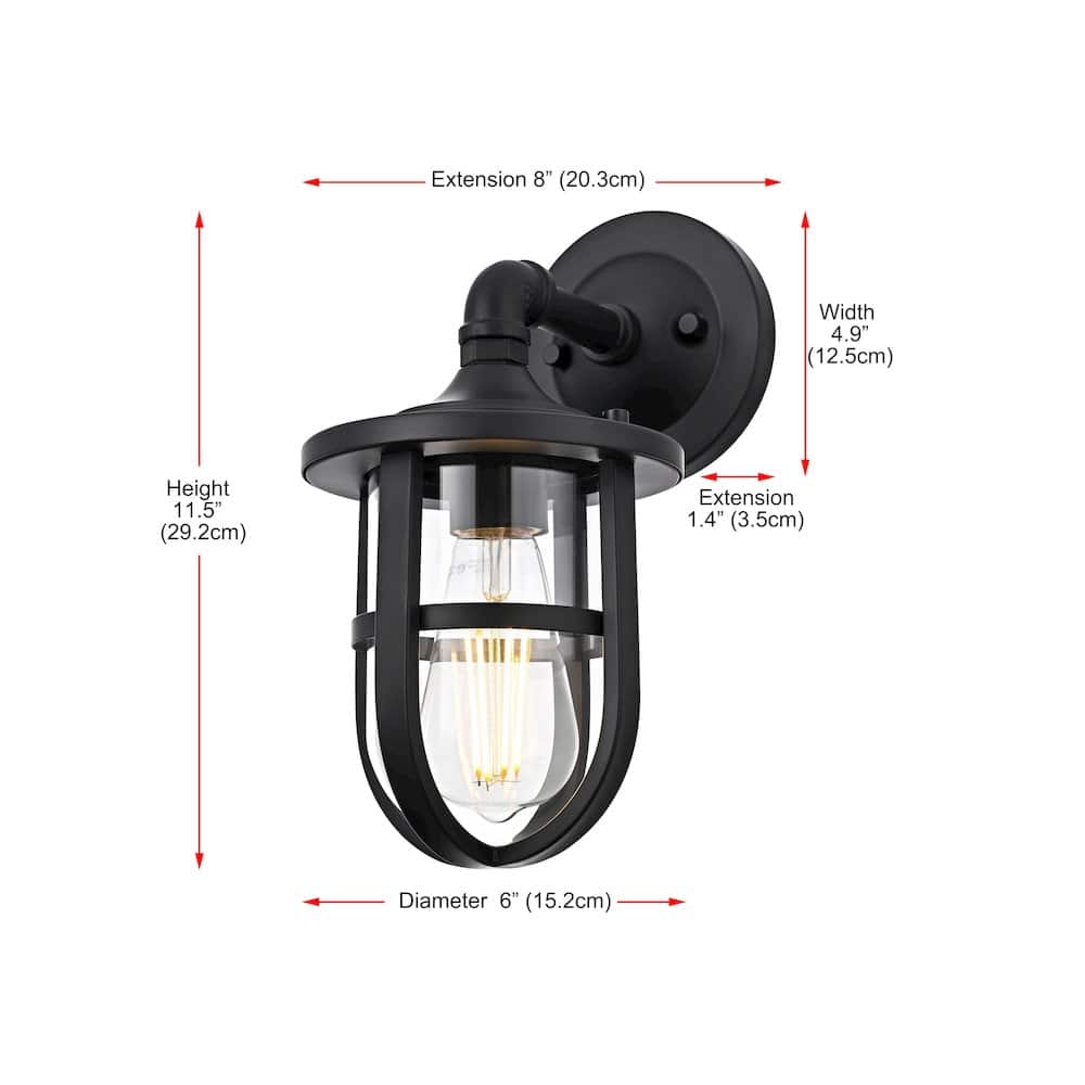 Elegant Lighting - Hugo 6 Inch Outdoor Wall Sconce In - Black price history on PriceWatchPro