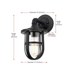 Elegant Lighting - Hugo 6 Inch Outdoor Wall Sconce In - Black