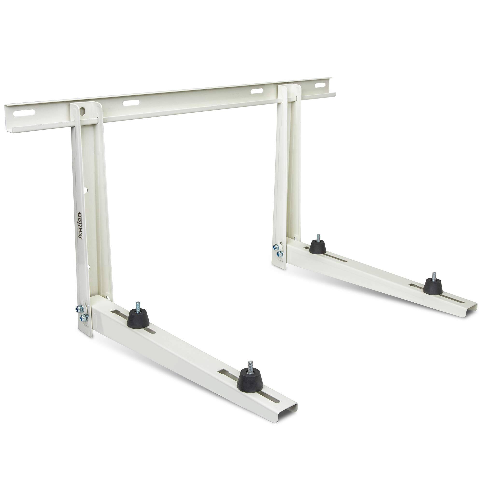 Front. Ivation - Outdoor Split Air Conditioner Bracket, Heavy-Duty Wall Mounting Universal AC Support Bracket - White.