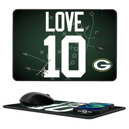 Keyscaper - Jordan Love Green Bay Packers Wireless Charger and Mouse Pad - Black