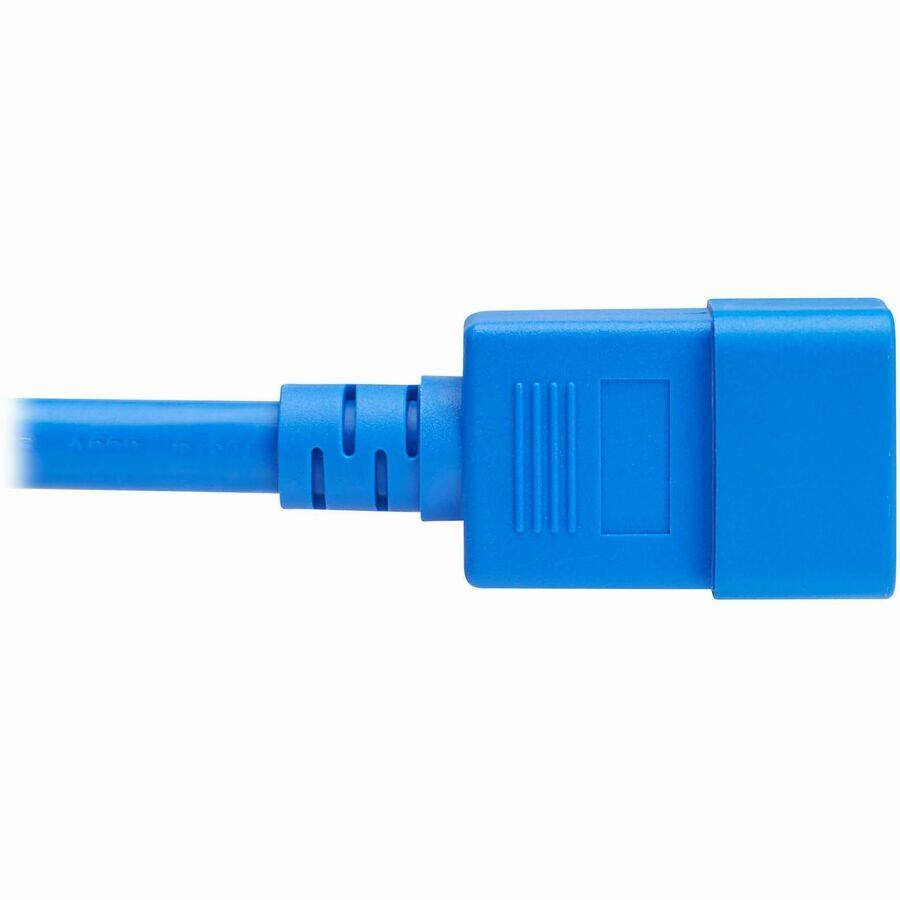 Alt View 6. Tripp Lite - Eaton Tripp Lite Series Power Cord, C20 to C21 - Heavy-Duty, 20A, 250V, 12 AWG, 4 ft. (1.2 m), Blue - For Network - Blue.