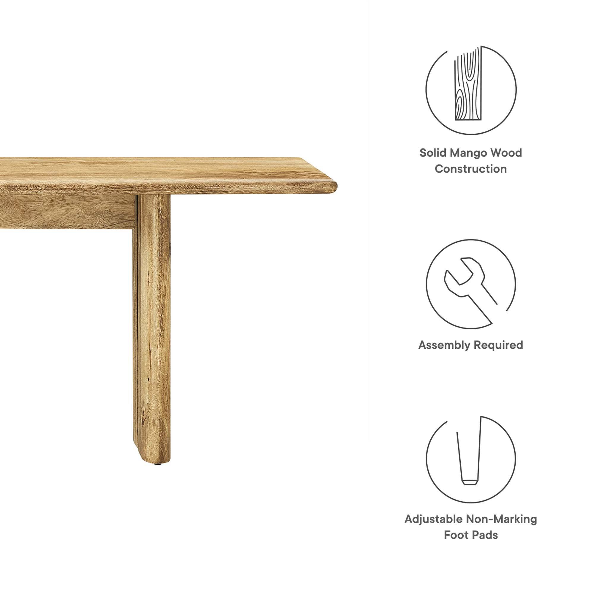 Solid Mango Wood Construction  
Assembly Required  
Adjustable Non-Marking Foot Pads