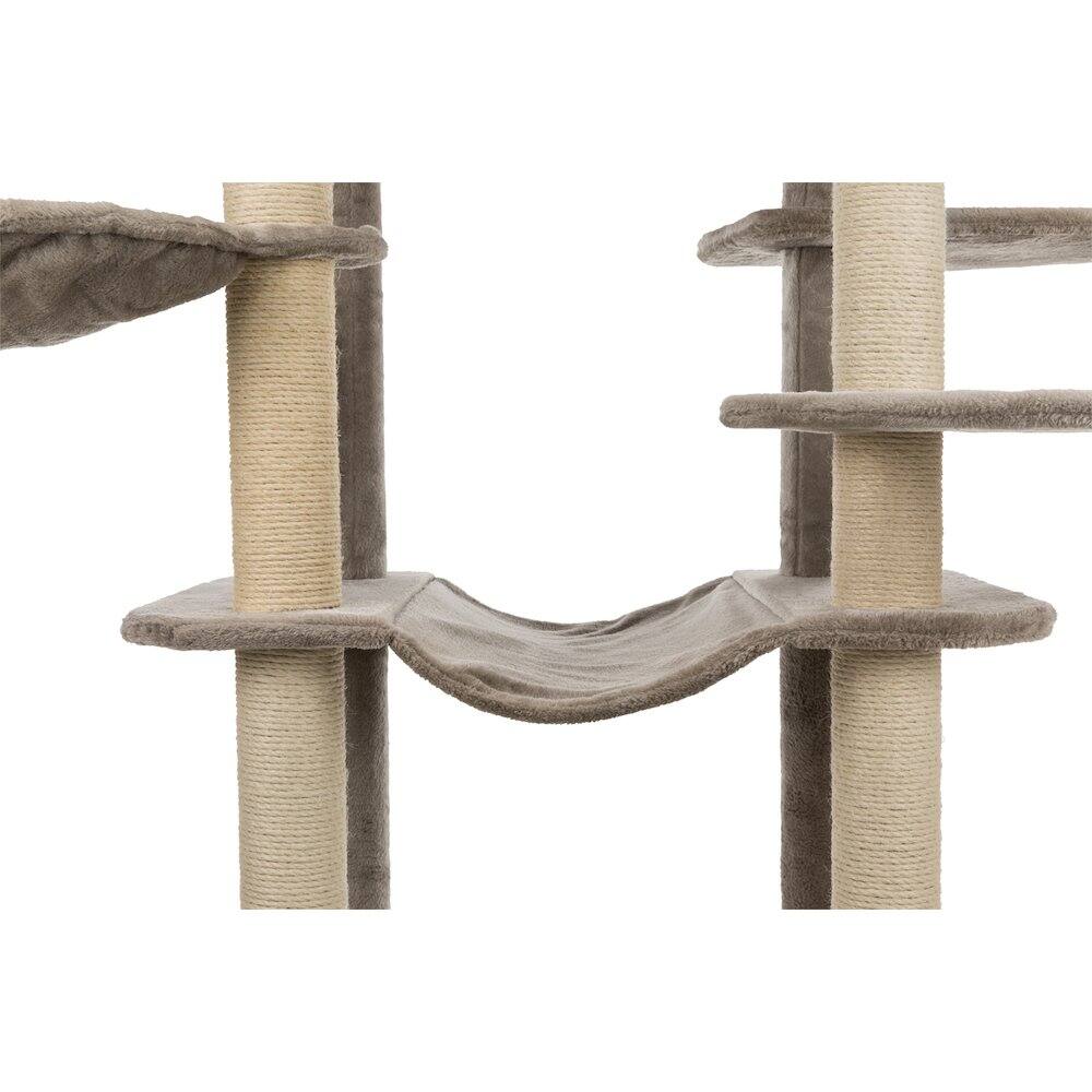 Alt View 5. TRIXIE - Fabiola Plush & Sisal 65" Cat Tower Scratching Posts Condo Hammocks Platforms - Gray.