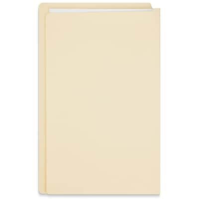 Front. Staples - Staples End Tab File Folder, Straight Cut, Legal Size, , Manila, Reinforced Tab, 100/Box (ST62571) - Manila.