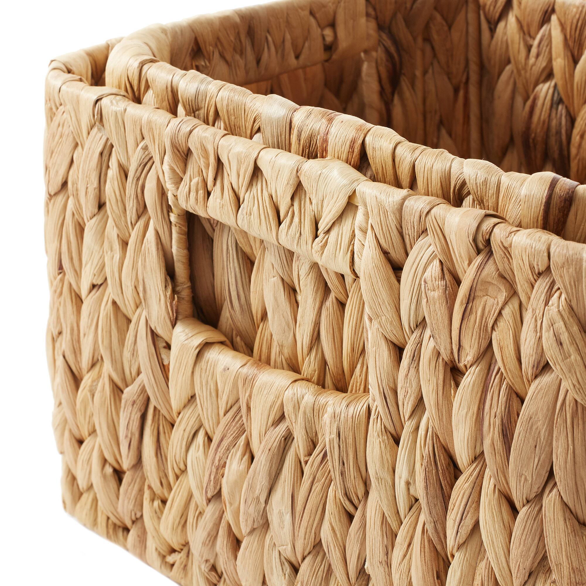 Alt View 5. Casafield - Hyacinth Storage Basket Set w Handles - Woven Bin Organizers - Natural - Hyacinth.