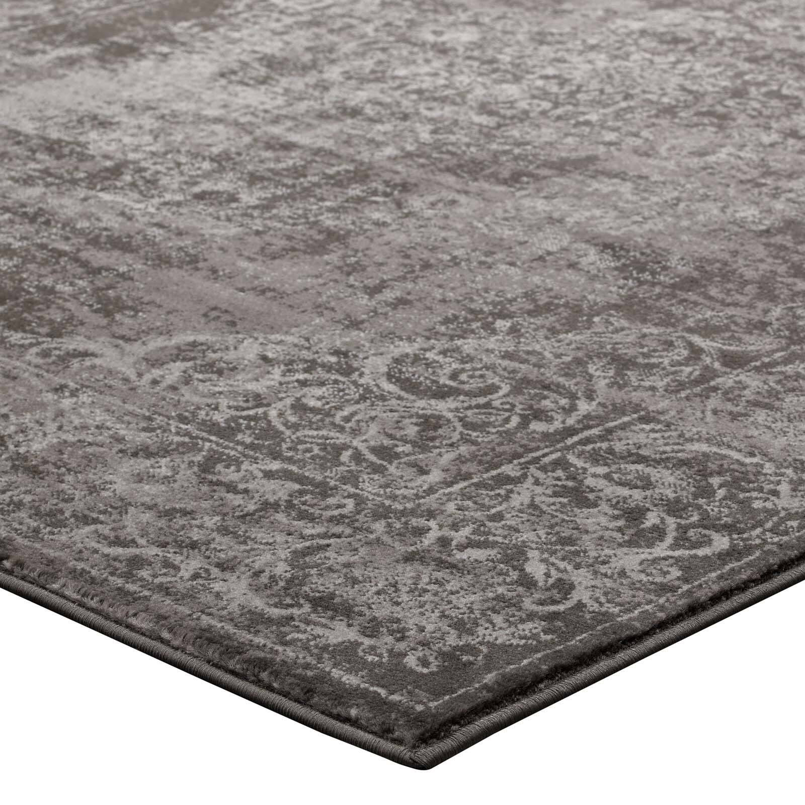 Alt View 2. Modway - Gamela Rustic Vintage Ornate Floral Medallion Area Rug - Antique Light and Dark Brown.