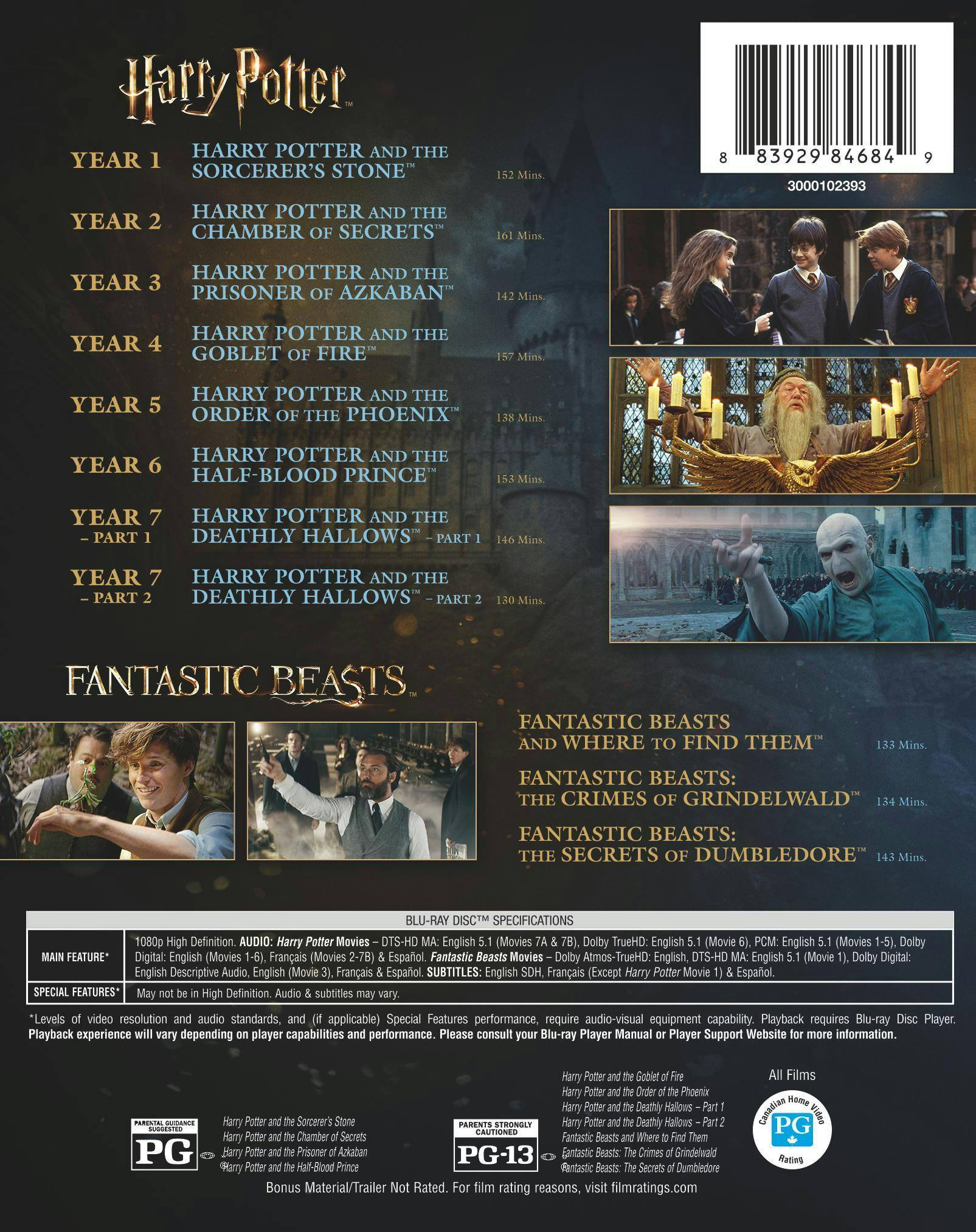 Back. Harry Potter and Fantastic Beasts 11-Film Collection (Blu-ray)   - BLU-RAY.