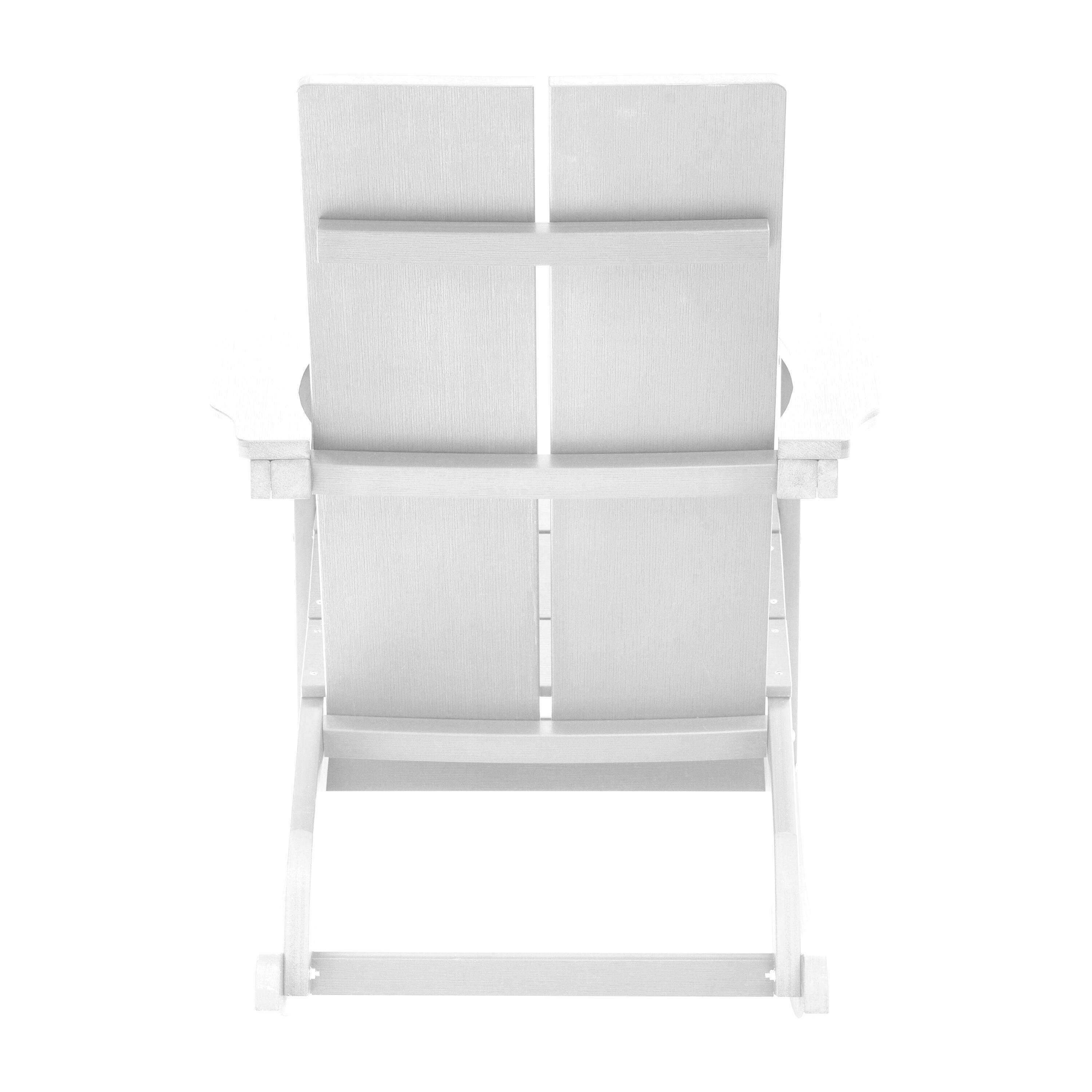 Alt View 7. Emma + Oliver - Modern All-Weather Poly Resin Adirondack Rocking Chair for Indoor/Outdoor Use - White.