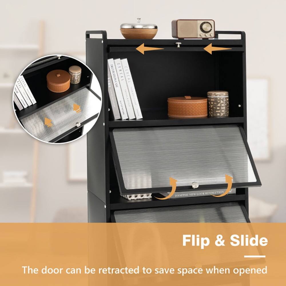 KERL CEREAL CE DECURATION CASE CEREAL CEREAL NEW LOOK REVOLUTION DOOR THE Flip & Slide

The door can be retracted to save space when opened