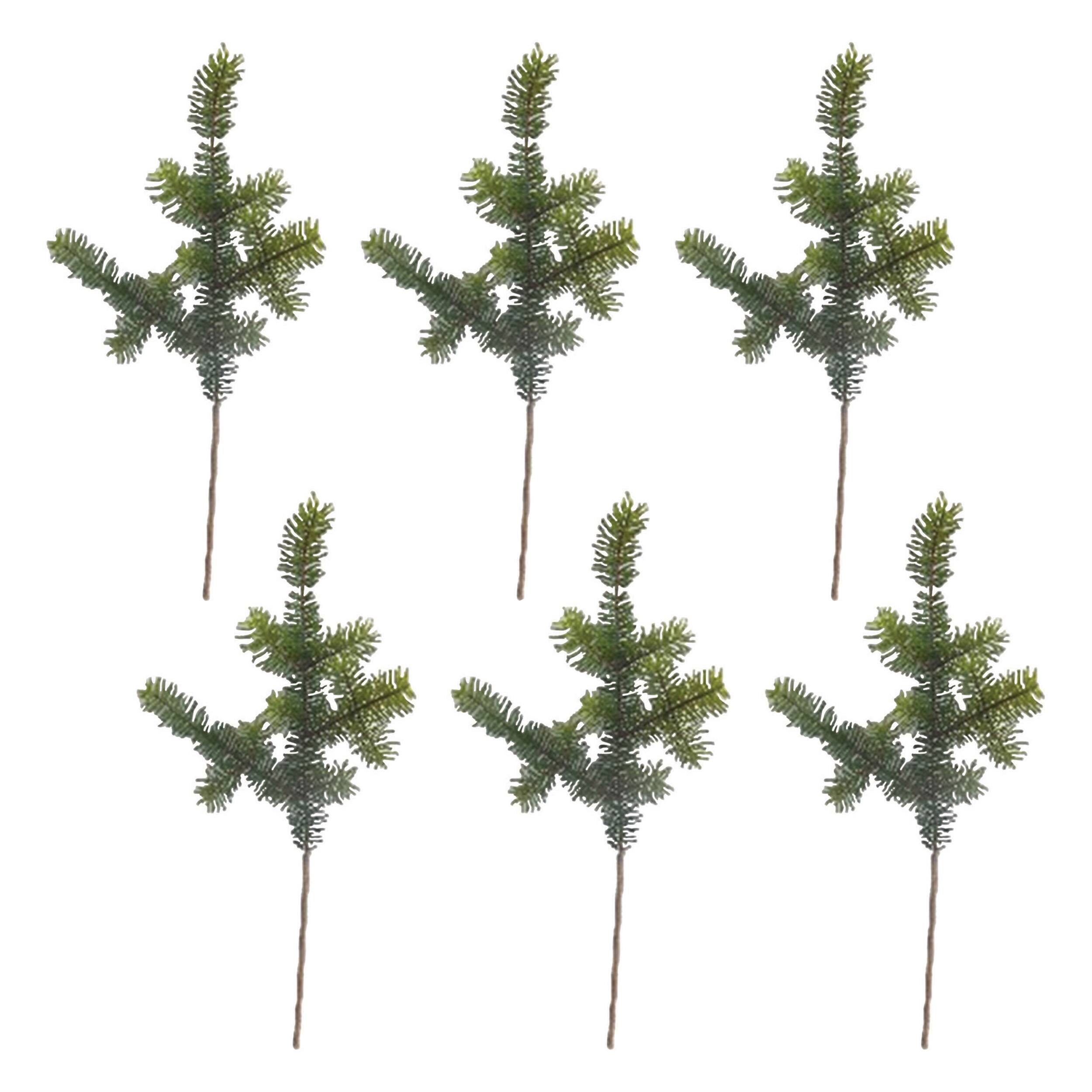 Angle. BreeBe - Pine Spray (Set of 6) - Green, Brown.