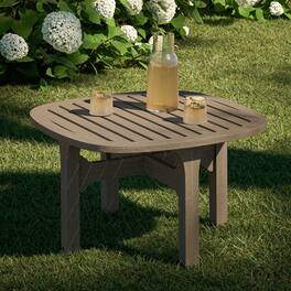 Saratoga Square Outdoor Patio Teak Wood Side Table by Modway - Weathered Gray