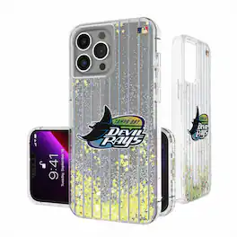 Keyscaper - MLB - Tampa Bay Rays - Tampa Bay Devil Rays 1998-2000 Cooperstown Pinstripe iPhone Glitter Case - 16 - Multicolor
