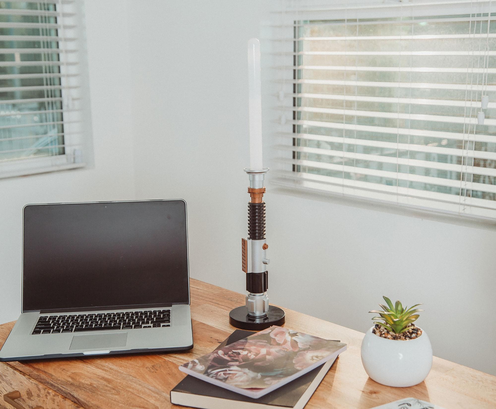 Alt View 2. Ukonic - Star Wars Obi-Wan Kenobi Blue Lightsaber Desktop LED Mood Light | 24 Inches - Blue.