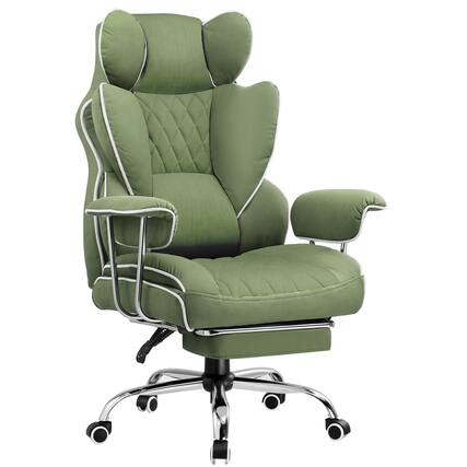 Front. CloudRest Pro - 400lbs Heavy Duty Office Chair Fabric Wide Ergonomic Comfy Executive,Green - Green.