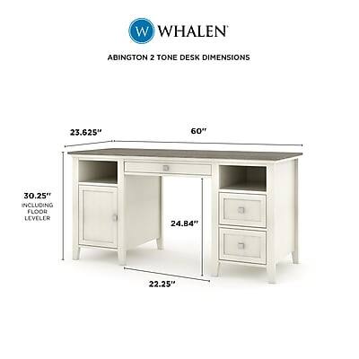 WHALEN  
ABINGTON 2 TONE DESK DIMENSIONS  
23.625"  
60"  
30.25" INCLUDING FLOOR LEVELER  
24.84"  
22.25"