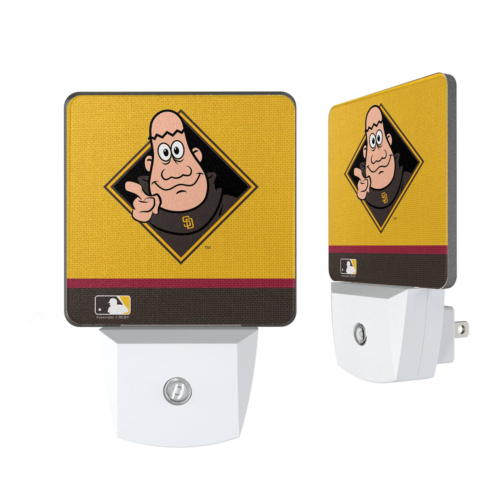 Front. Keyscaper - San Diego Padres Stripe Mascot Nightlight 2-Pack - Multicolor.