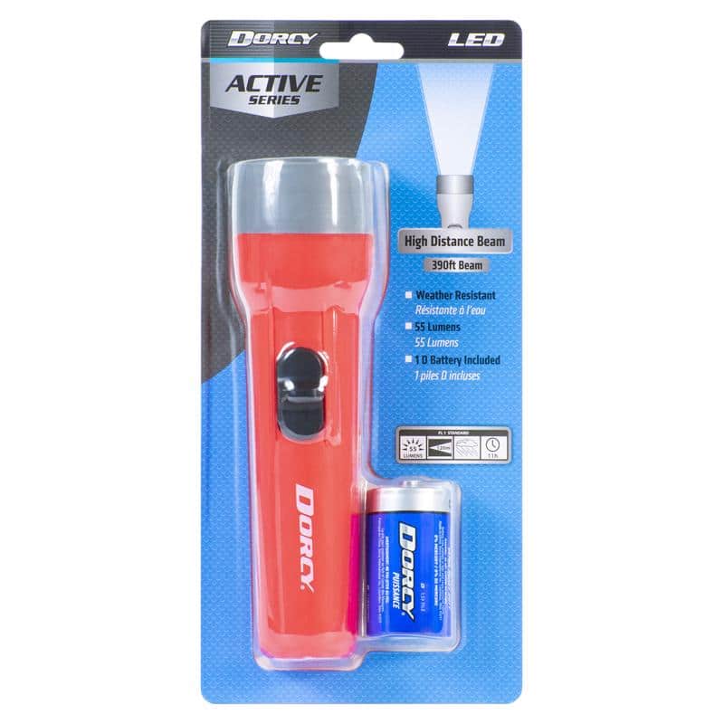 Dorcy - 55 lm Assorted LED Flashlight D Battery