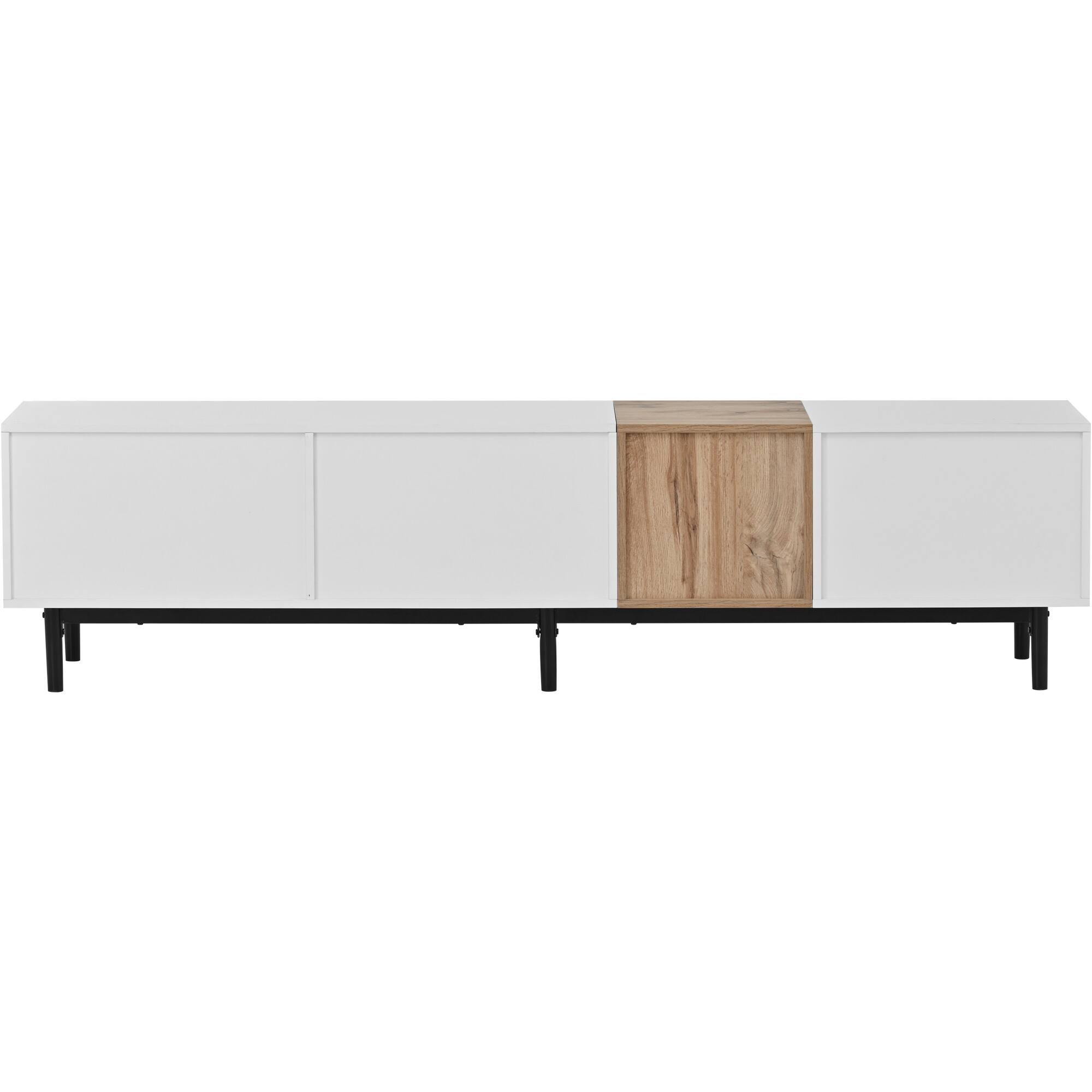Alt View 5. APRILSOUL - Modern TV Stand for 80 TV 3 Doors Media Console Living Room Bedroom - White.