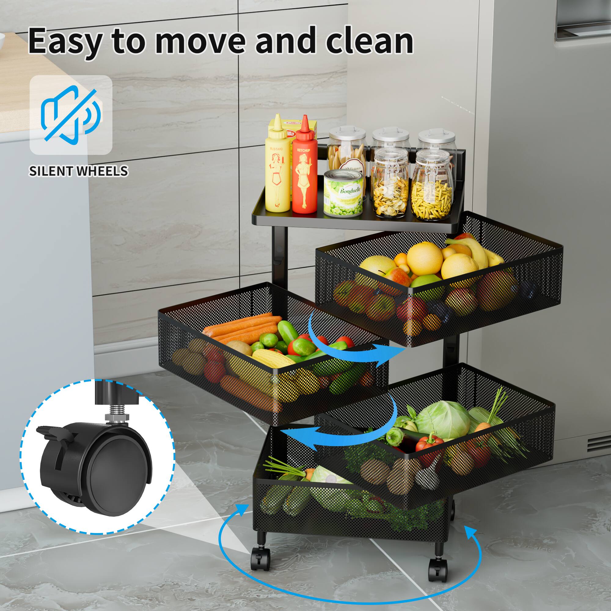 Easy to move and clean

Silent Wheels