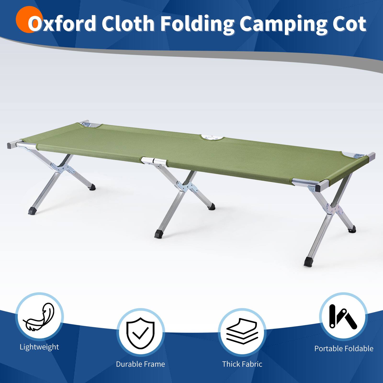 Oxford Cloth Folding Camping Cot

- Lightweight
- Durable Frame
- Thick Fabric
- Portable Foldable