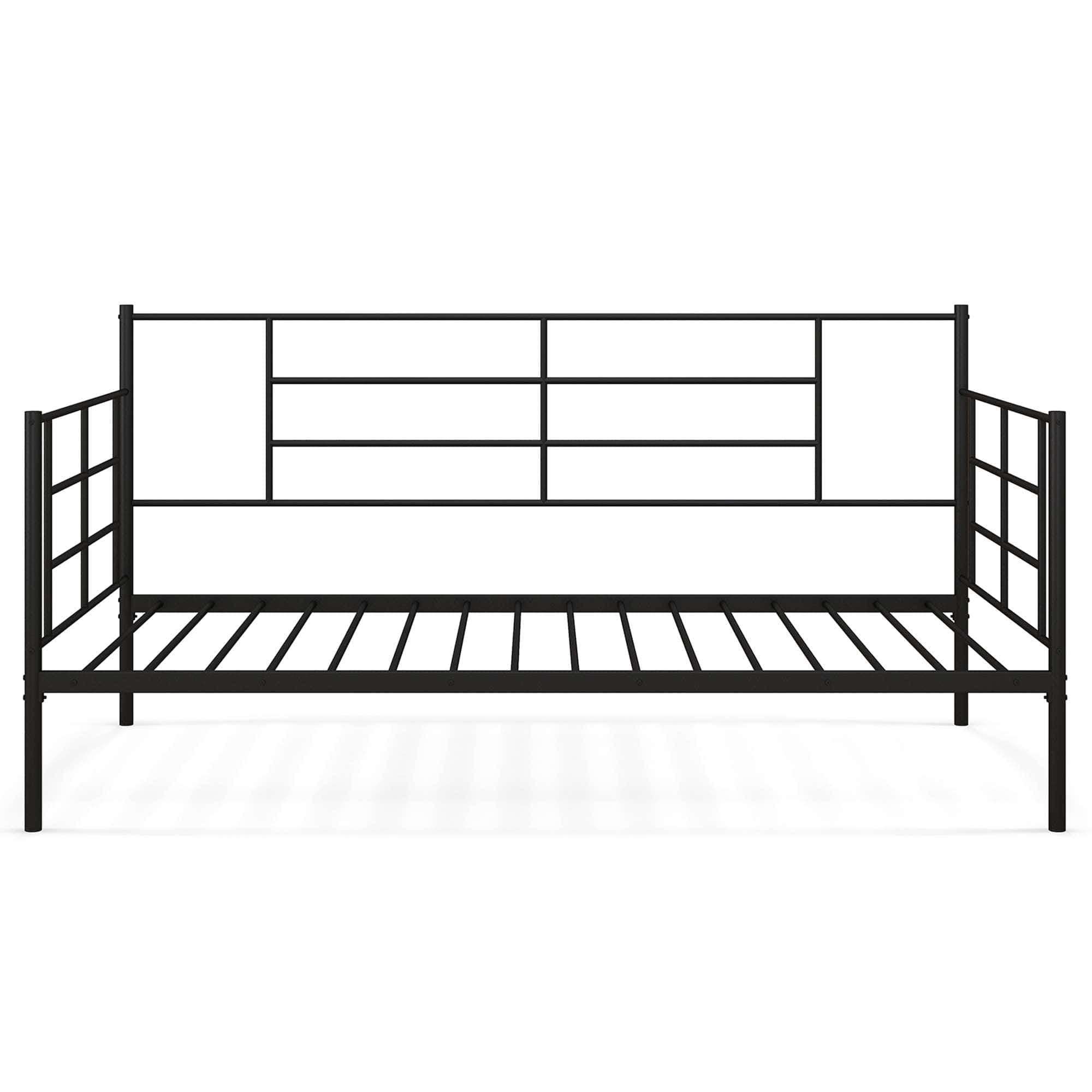 Costway - Twin Size Metal Daybed Heavy Duty Sofa Bed Frame Mattress Foundation - Black