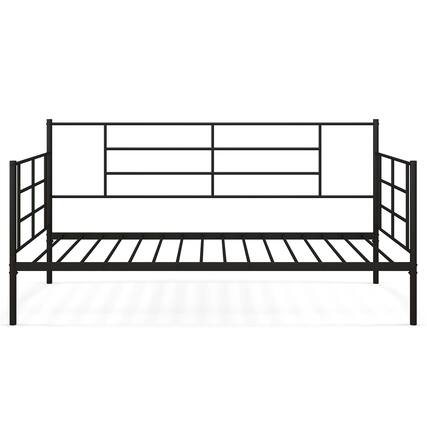 Front. Costway - Costway Twin Size Metal Daybed Heavy Duty Sofa Bed Frame Mattress Foundation Black - Black.