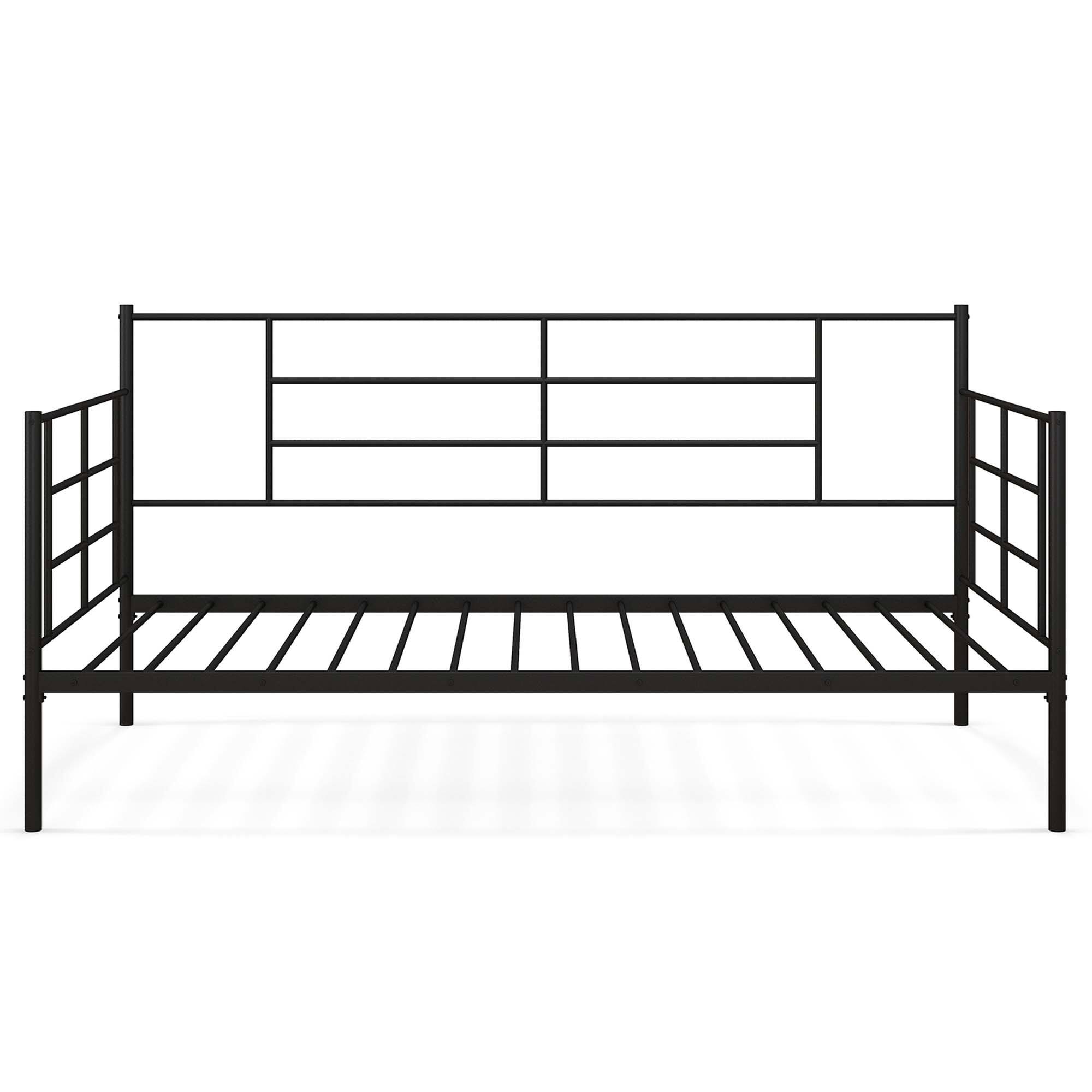 Front. Costway - Costway Twin Size Metal Daybed Heavy Duty Sofa Bed Frame Mattress Foundation Black - Black.