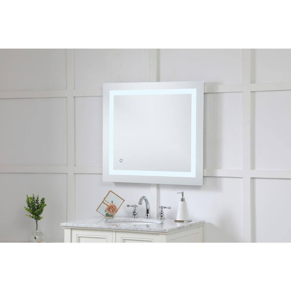 Alt View 7. Elegant Decor - Helios 27in x 30in Hardwired LED mirror - Silver.