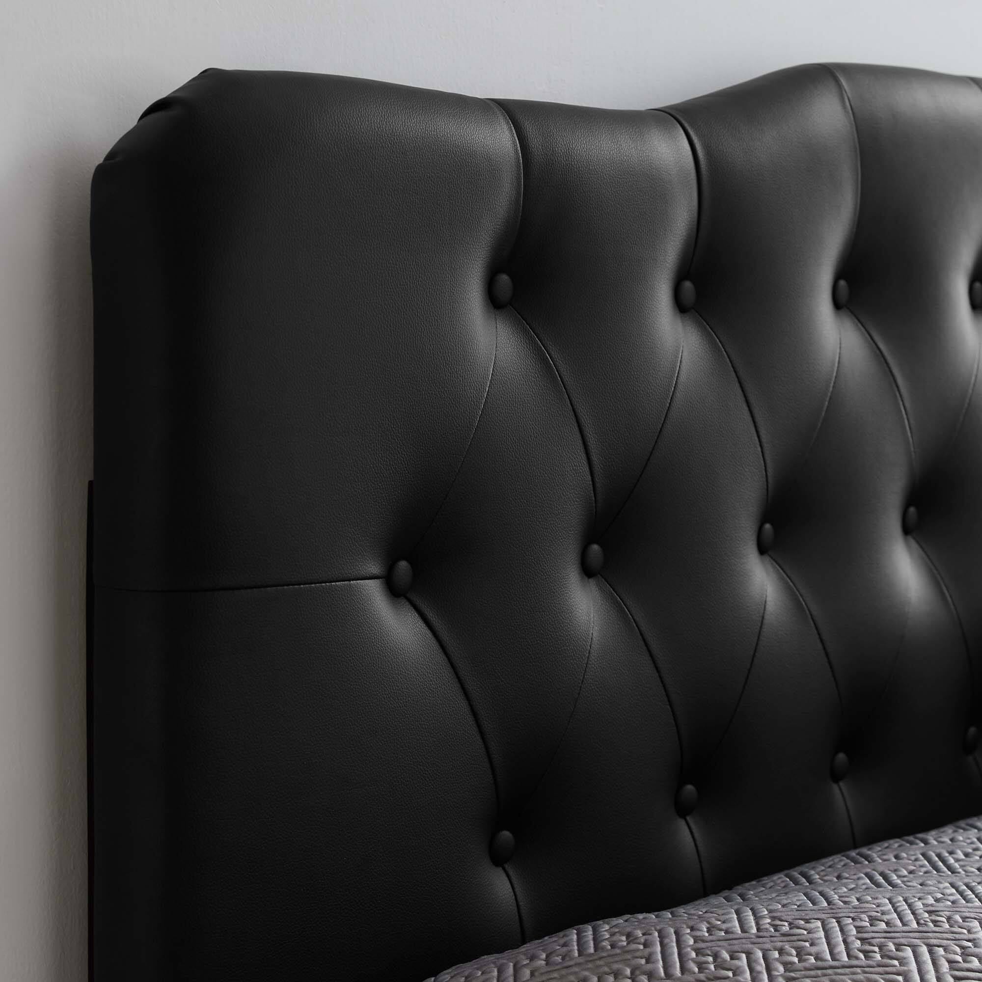 Alt View 4. Modway - Annabel Upholstered Vinyl Queen Headboard by Modway - Black.