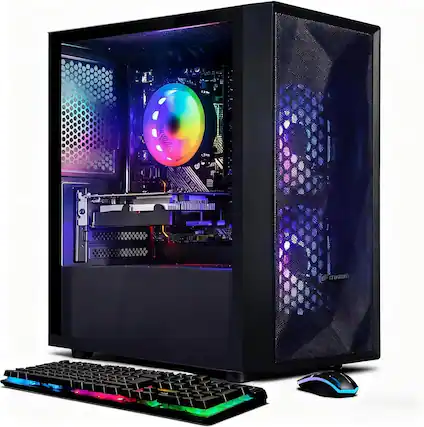 Front. STGAubron - STGAubron Gaming Desktop PC, GeForce GTX 1660S 6G, Intel Core i3-10100F up to 4.3Ghz, 16G DDR4, 1T SSD, WiFi 6, Win11H - Black.