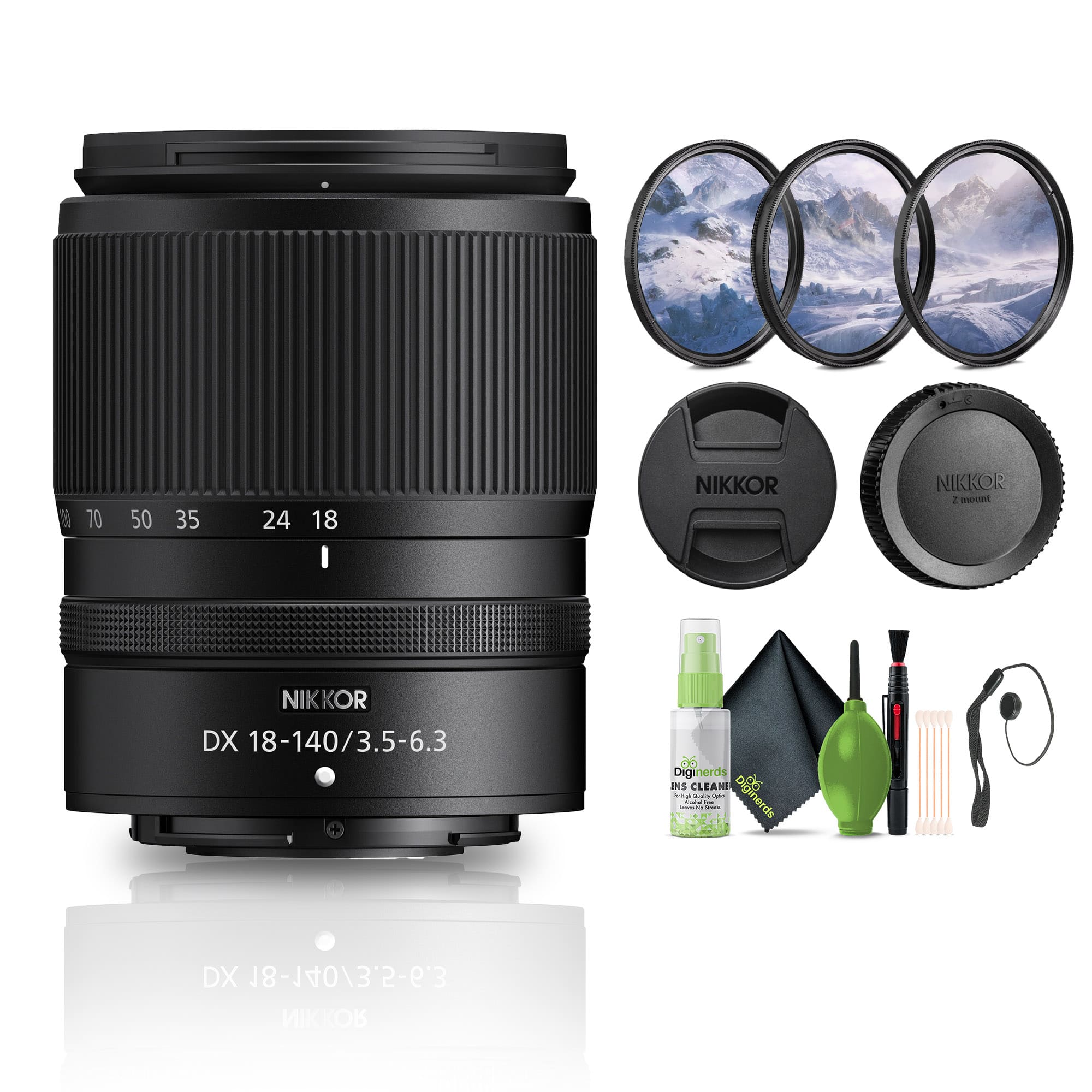Nikon - NIKKOR Z DX 18-140mm f/3.5-6.3 VR Compact Zoom Lens (20104) Bundle - Black