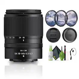 Nikon - NIKKOR Z DX 18-140mm f/3.5-6.3 VR Compact Zoom Lens (20104) Bundle - Black