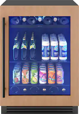 Zephyr - Presrv 24 in. 7-Bottle and 108-Can Built-in Compact 5.6 cu ft.Single Zone Panel-Ready Beverage Cooler - Panel Ready + Glass