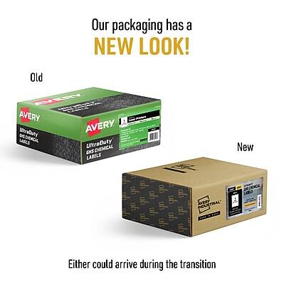 Our packaging has a NEW LOOK!

Old
AVERY UltraDuty CHEMICAL LABELS

New
AVERY UltraDuty CHEMICAL LABELS

Either could arrive during the transition