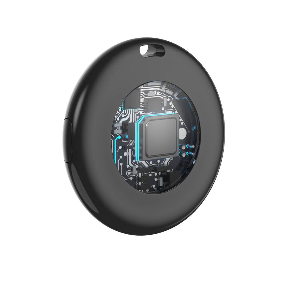 Front. Cluzine - AirTag Anti-Lost Device Compatible with Apple Locator Wallet Finder Kids Elderly Tracking Smart Reminder Black - Black.