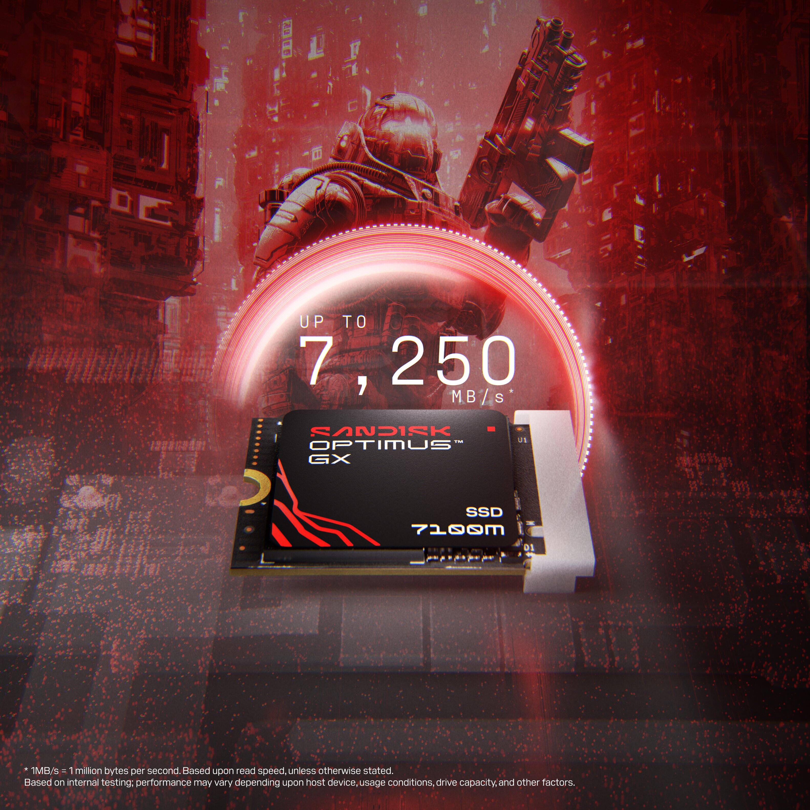 UP TO 7,250 MB/s

SANDISK OPTIMUS GX SSD 7200M 01

1MB/s = 1 million bytes per second. Based upon read speed, unless otherwise stated. Based on internal testing; performance may vary depending upon host device, usage conditions, drive capacity, and other factors.