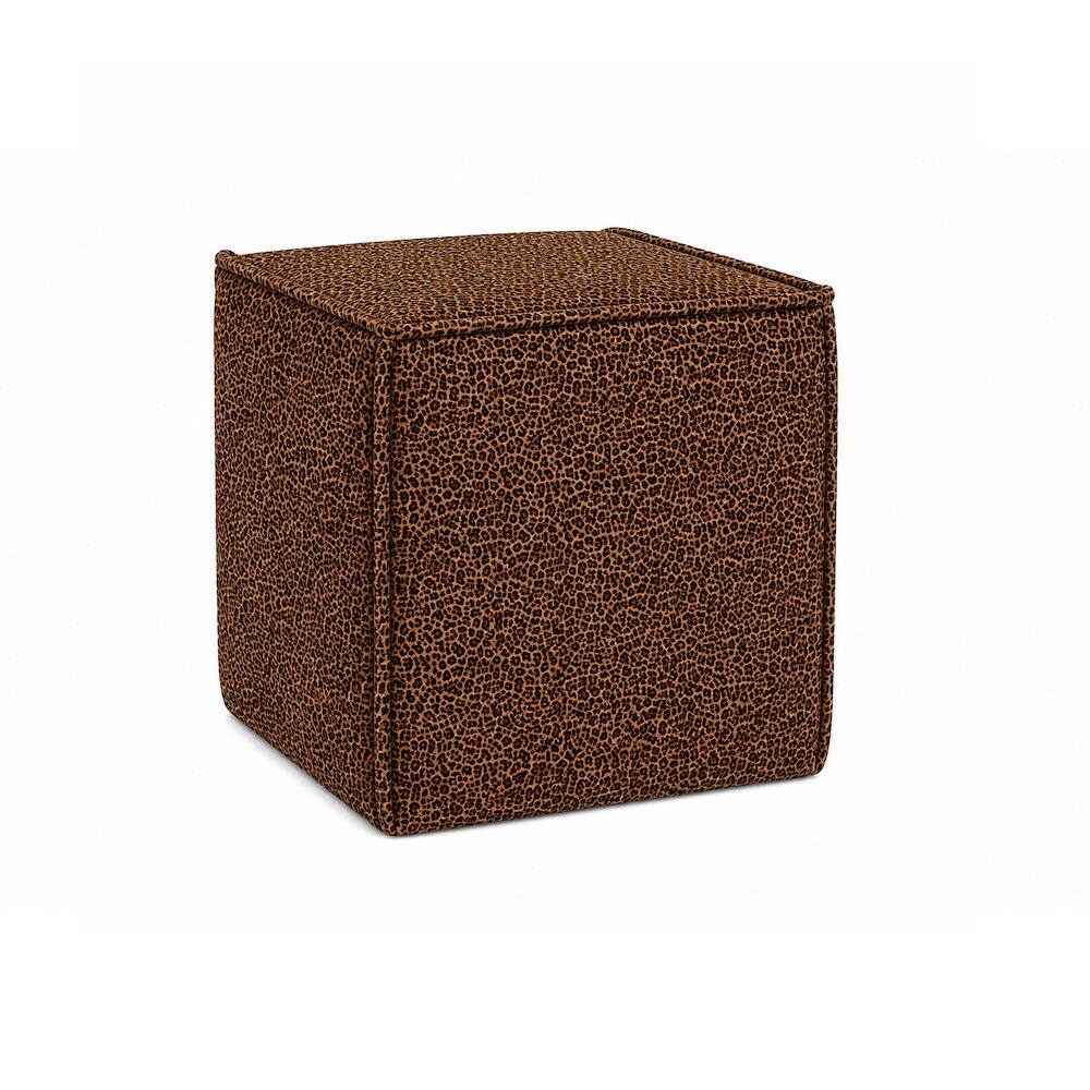 Front. Sanford - Pontchartrain Pouf Ottoman Velvet Leopard - Leopard Print.