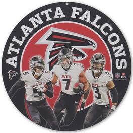 Open Road Brands - Atlanta Falcons Team Stars 11" Round Metal Sign - Multicolor