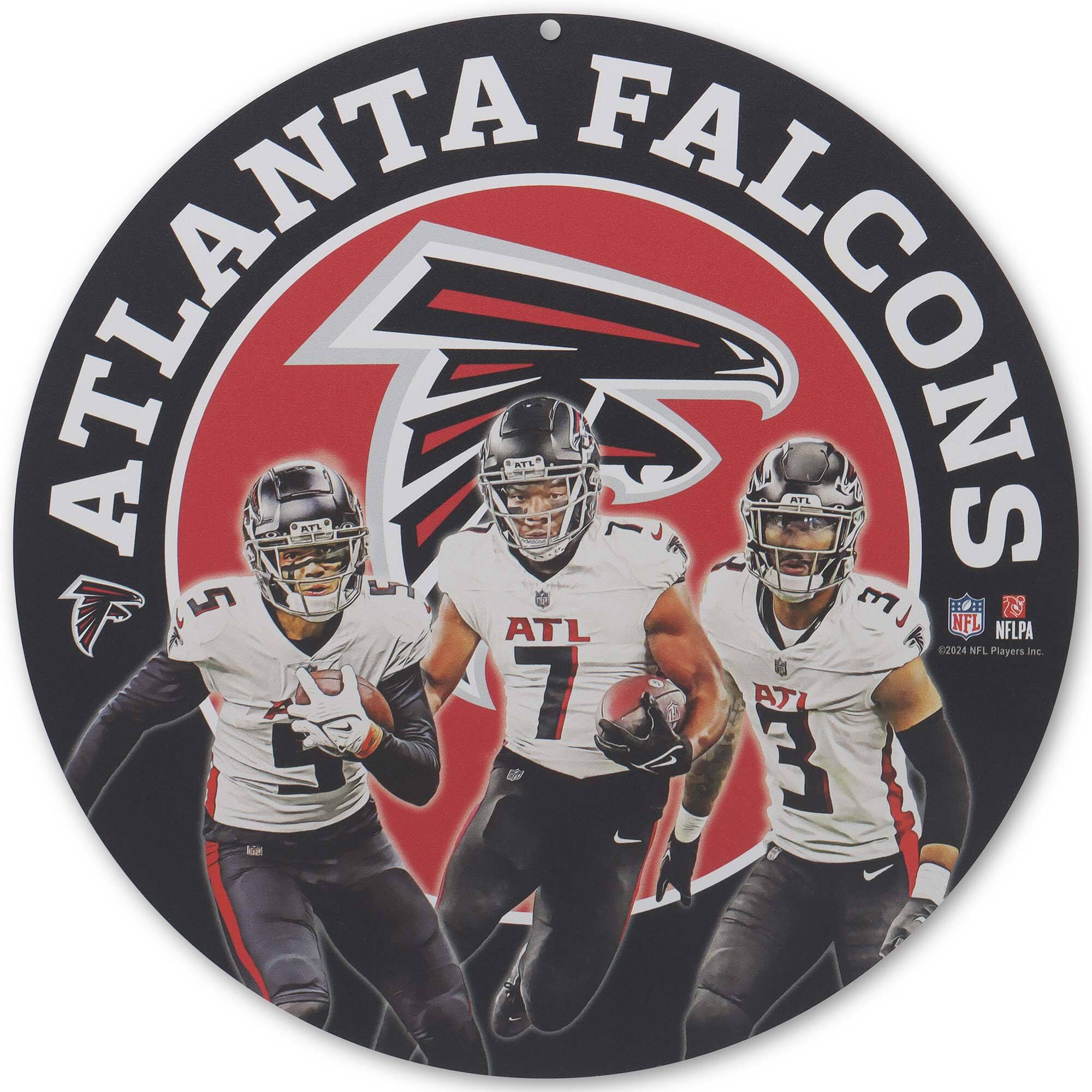 Atlanta Falcons Team Stars 11" Round Metal Sign