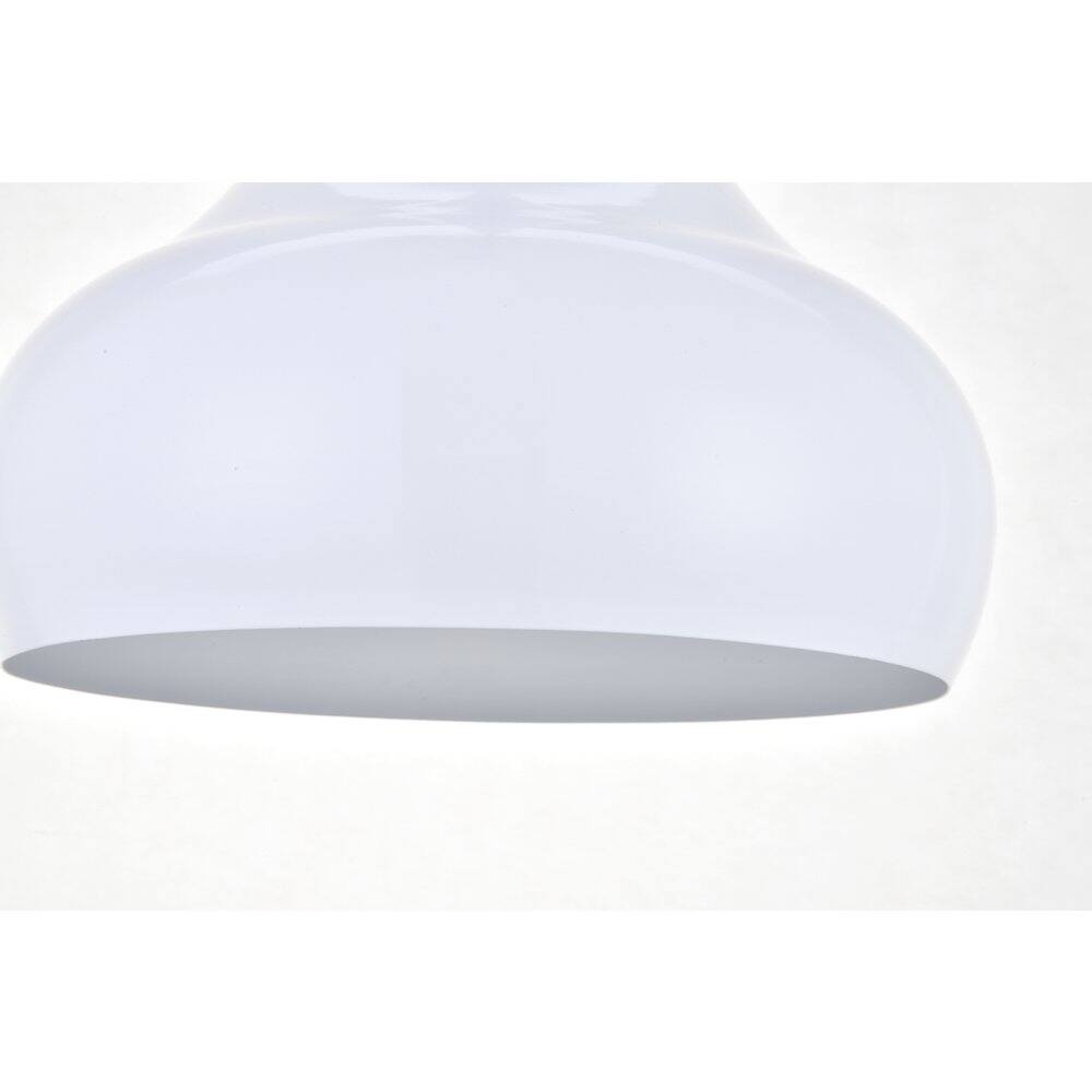 Alt View 2. Living District - Circa 1 Light White Pendant - White.