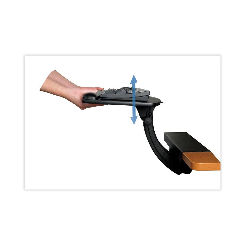 Angle. 3M - 3M AKT170LE Adjustable Keyboard Tray with Standard Platform - Black.